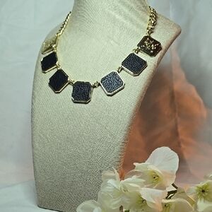 Chic Black and Gold Statement Necklace